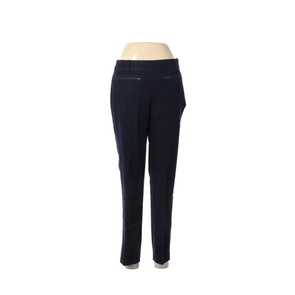 Talbots Pants Womens Size 6 Chatham Tapered Leg Blue Stretch Flat Front Side Zip